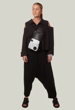 Dansholmen Shirt with Cut Out Shoulders in Black