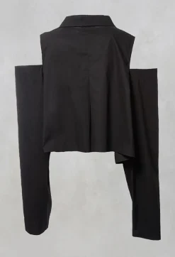 Dansholmen Shirt with Cut Out Shoulders in Black