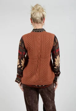 Darcy Knitted Waistcoat in Camel