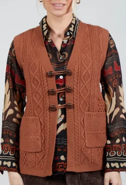 Darcy Knitted Waistcoat in Camel