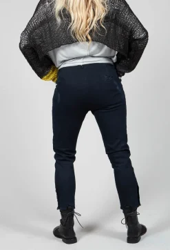 Dark Blue Jeans With Patches