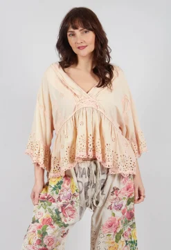 Dear Liza Eyelet Blouse in Kiss Molly