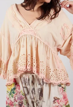 Dear Liza Eyelet Blouse in Kiss Molly