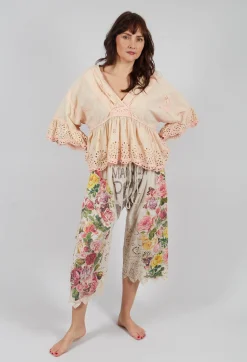 Dear Liza Eyelet Blouse in Kiss Molly
