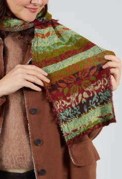 Decorative Cotton Scarf in Olive