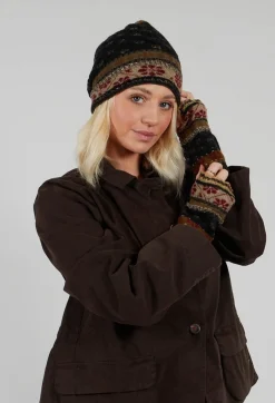 Decorative Wool Beanie in Charcoal