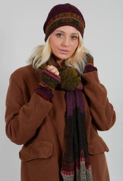 Decorative Wool Beanie in Grape