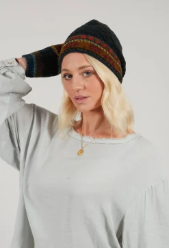 Decorative Wool Beanie in Turquoise