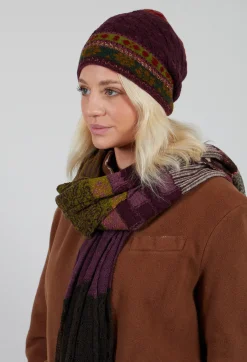 Decorative Wool Beanie in Grape