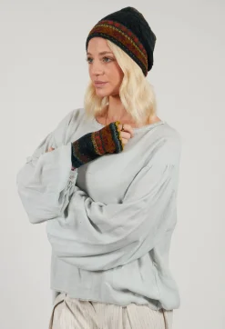 Decorative Wool Beanie in Turquoise