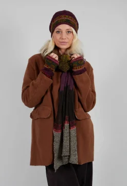 Decorative Wool Beanie in Grape