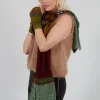 Decorative Wool Gloves in Olive
