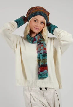 Decorative Wool Hat in Turquoise