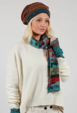 Decorative Wool Hat in Turquoise