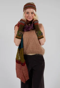 Decorative Wool Scarf in Rust
