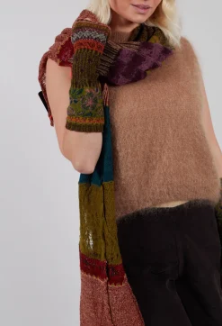 Decorative Wool Scarf in Rust