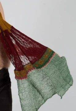 Decorative Wool Scarf in Olive
