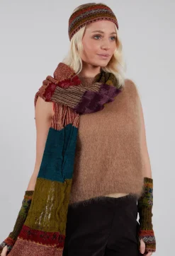 Decorative Wool Scarf in Rust