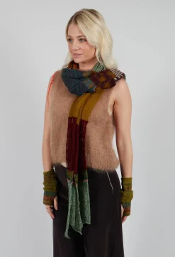 Decorative Wool Scarf in Olive