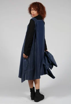 Denim Asymmetric Dress in Blue