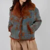 Denim Jacket with Fur Lining and Trim