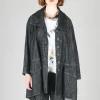 Denim Style Coat in Black