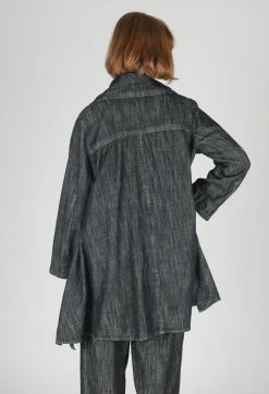 Denim Style Coat in Black