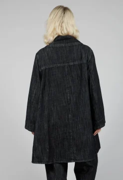 Denim Style Coat in Black