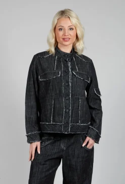 Denim Style Top in Black