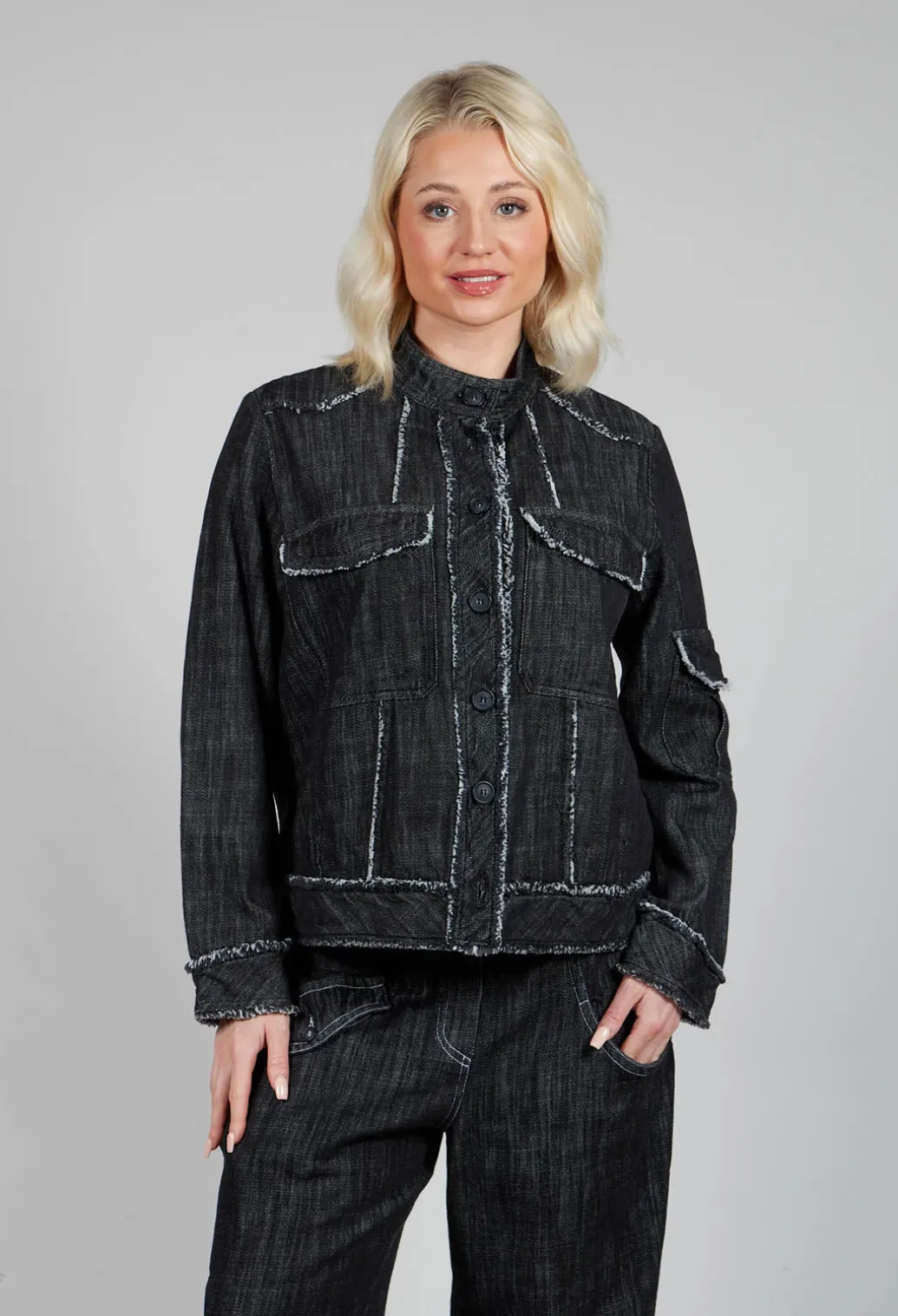 Denim Style Top in Black