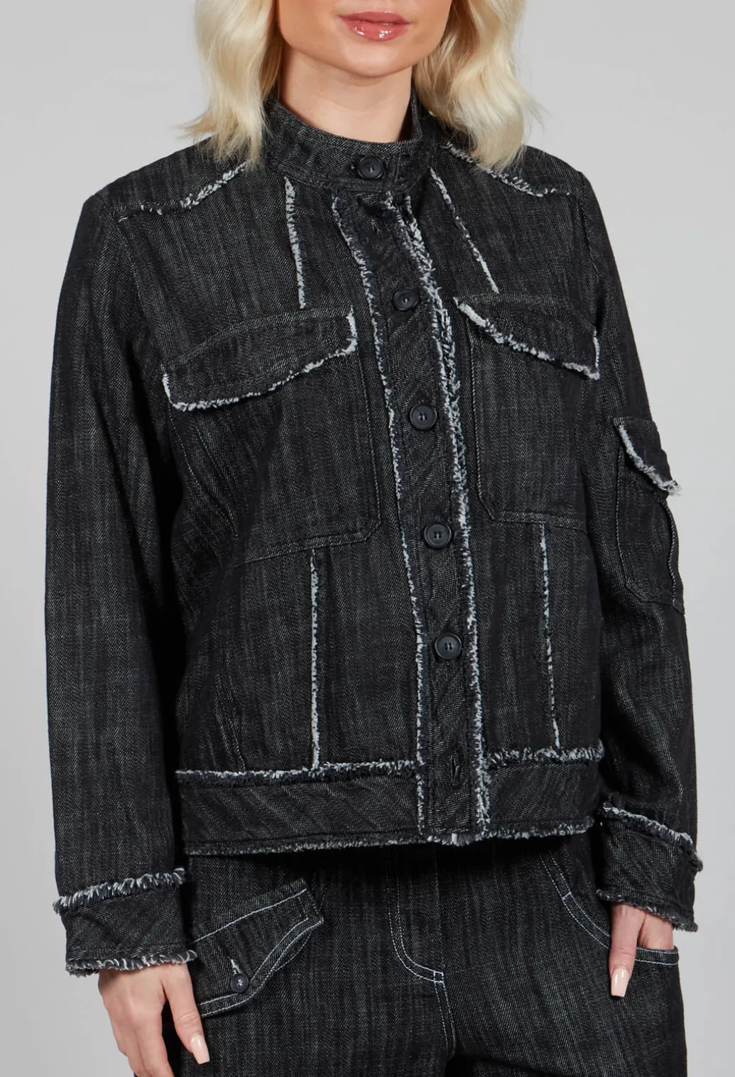 Denim Style Top in Black