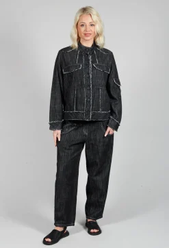 Denim Style Top in Black