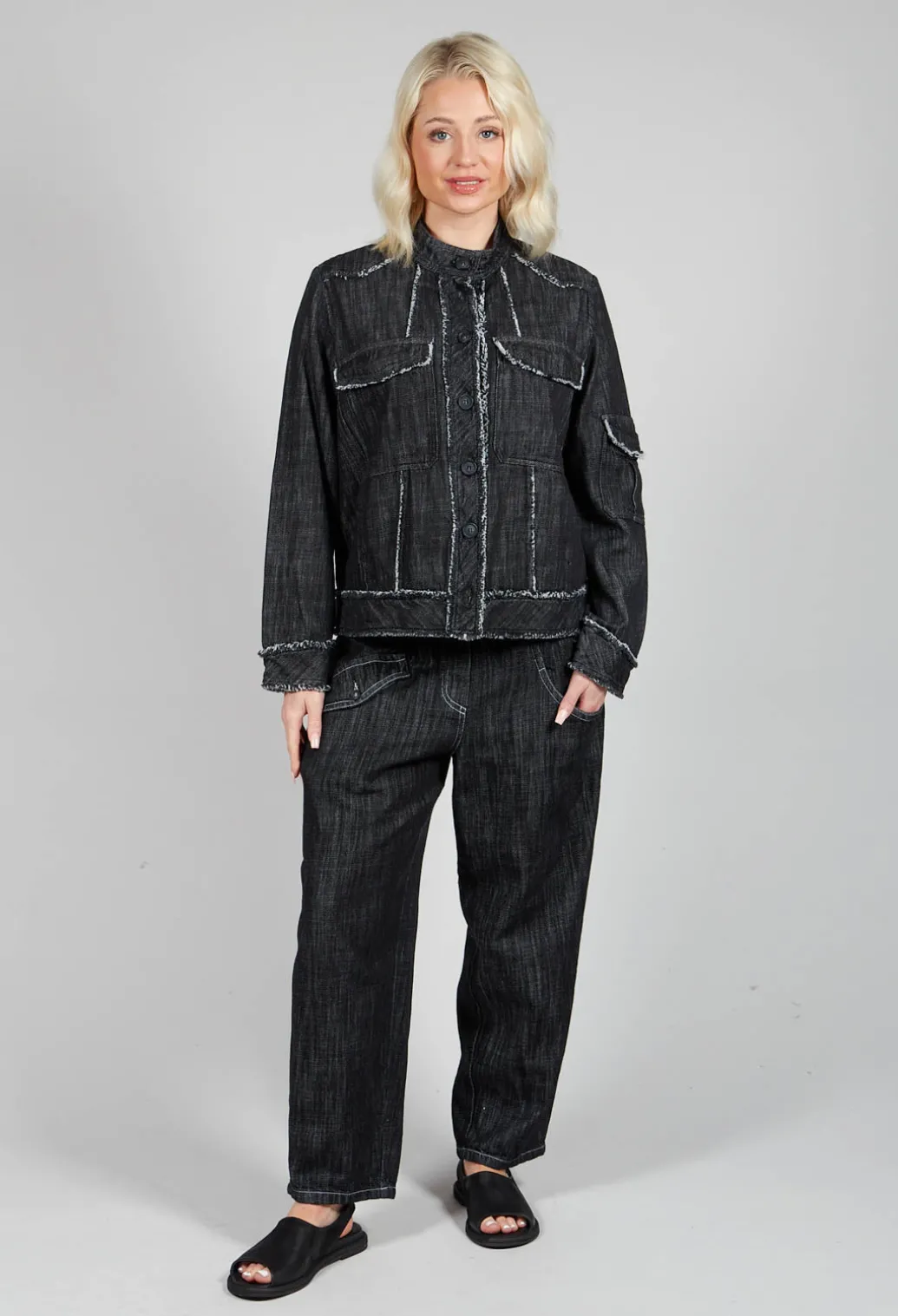 Denim Style Top in Black