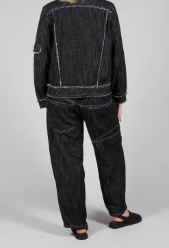 Denim Style Trousers in Black