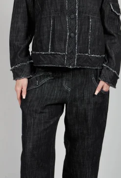 Denim Style Trousers in Black