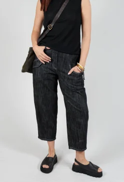 Denim Style Trousers in Black
