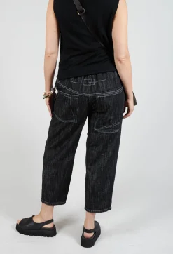 Denim Style Trousers in Black