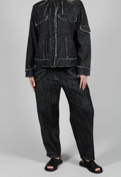 Denim Style Trousers in Black