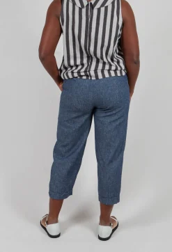 Denim Style Trousers in Indgio