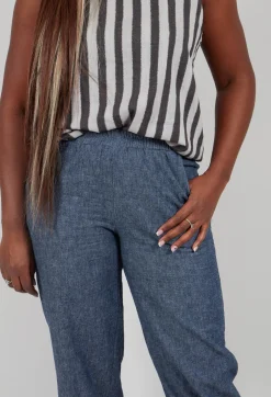 Denim Style Trousers in Indgio