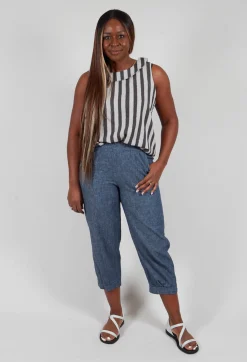 Denim Style Trousers in Indgio
