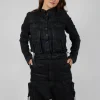 Denim Worker Jacket in Black Coated Jeans