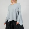 Detached Sleeve T-shirt in Light Grey