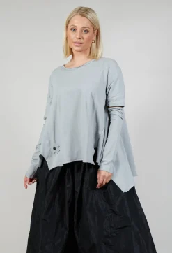 Detached Sleeve T-shirt in Light Grey