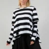 Detached Sleeve T-shirt in Block Stripe