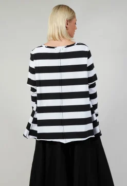 Detached Sleeve T-shirt in Block Stripe