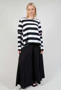 Detached Sleeve T-shirt in Block Stripe