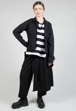 Detached Sleeve T-shirt in Block Stripe