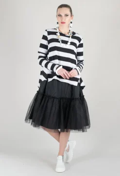 Detached Sleeve T-shirt in Block Stripe