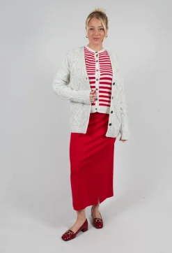 Diamond Cable Knit Cardigan in Cream